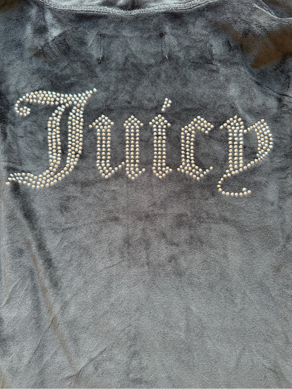 Juicy Couture Crystal Logo Velour Bathrobe - S/M Black